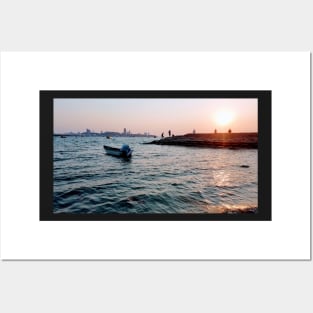 Pattaya Beach Thailand Boat Sunset Posters and Art